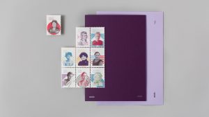 Carpeta con 9 sellos de mujeres relevantes